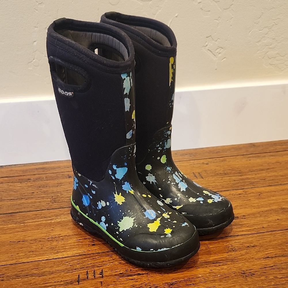 Bogs Kids' Black and Yellow Splash Boots